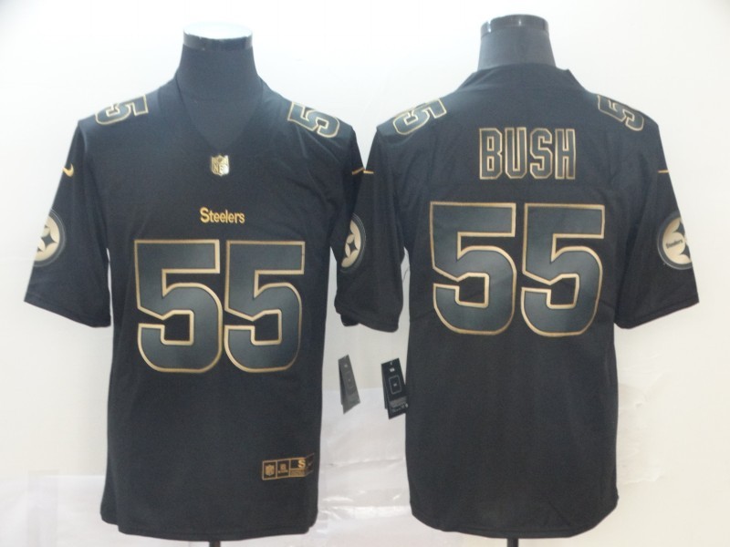 Men's Pittsburgh Steelers Devon Bush Jr. #55 Black Jersey